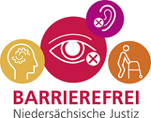 Logo "Barrierefrei - Niedersächsiche Justiz" (zum Artikel: Barrierefreiheit)